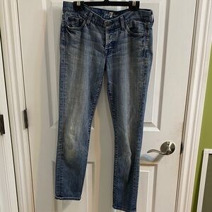 7 For All Mankind Josefina Skinny Boyfriend Jeans Button Fly Women’s Size 26